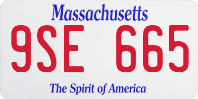 MA license plate 9SE665