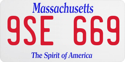 MA license plate 9SE669