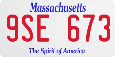 MA license plate 9SE673