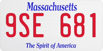 MA license plate 9SE681