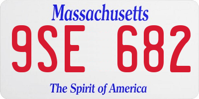 MA license plate 9SE682