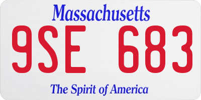 MA license plate 9SE683