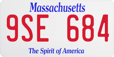 MA license plate 9SE684