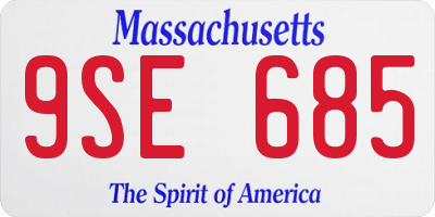 MA license plate 9SE685