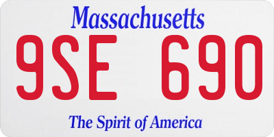 MA license plate 9SE690