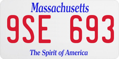 MA license plate 9SE693