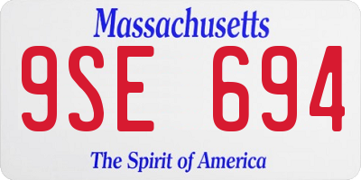 MA license plate 9SE694