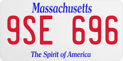 MA license plate 9SE696