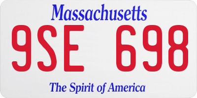 MA license plate 9SE698