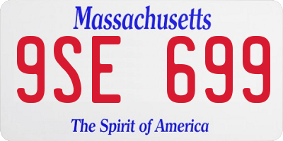 MA license plate 9SE699