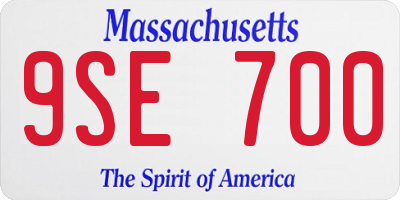 MA license plate 9SE700