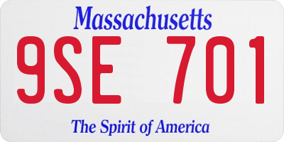 MA license plate 9SE701
