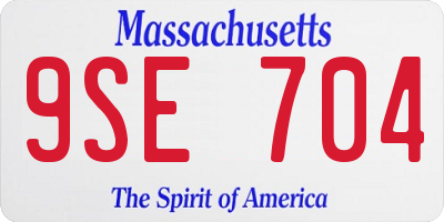 MA license plate 9SE704