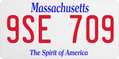 MA license plate 9SE709