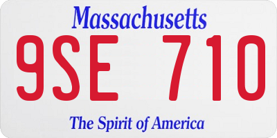 MA license plate 9SE710