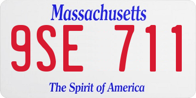 MA license plate 9SE711