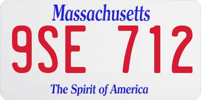 MA license plate 9SE712