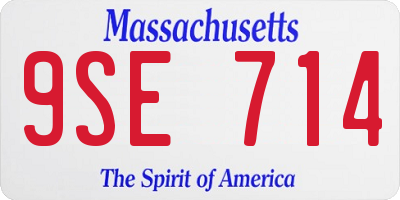 MA license plate 9SE714