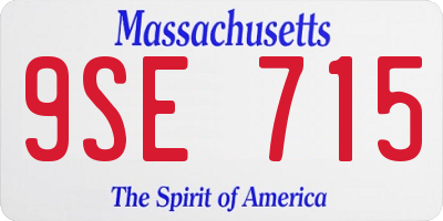 MA license plate 9SE715