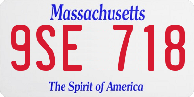 MA license plate 9SE718