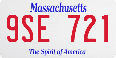 MA license plate 9SE721