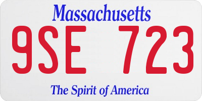 MA license plate 9SE723