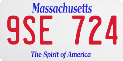 MA license plate 9SE724
