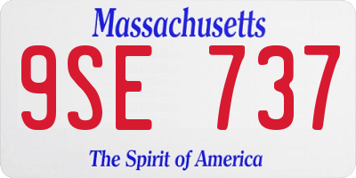 MA license plate 9SE737