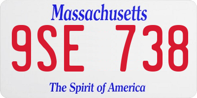 MA license plate 9SE738