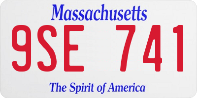 MA license plate 9SE741