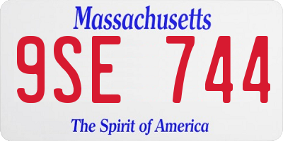 MA license plate 9SE744