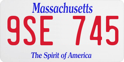 MA license plate 9SE745
