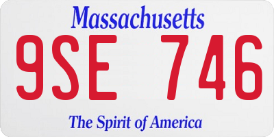 MA license plate 9SE746
