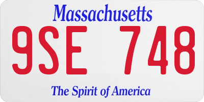 MA license plate 9SE748