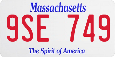 MA license plate 9SE749