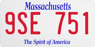 MA license plate 9SE751