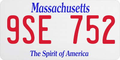 MA license plate 9SE752