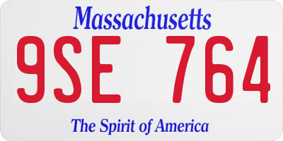 MA license plate 9SE764