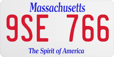 MA license plate 9SE766