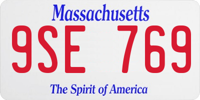 MA license plate 9SE769