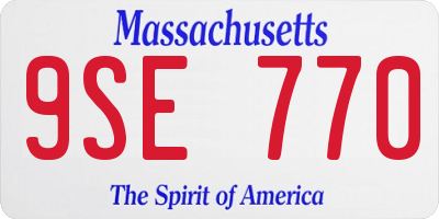 MA license plate 9SE770