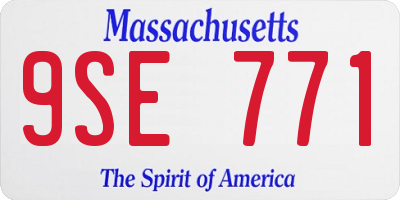 MA license plate 9SE771