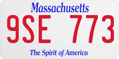 MA license plate 9SE773