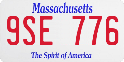MA license plate 9SE776