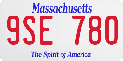MA license plate 9SE780