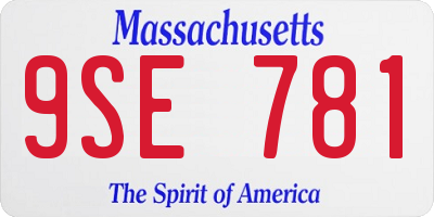 MA license plate 9SE781