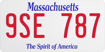MA license plate 9SE787