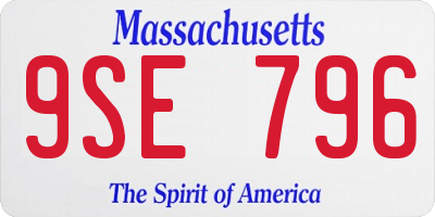 MA license plate 9SE796