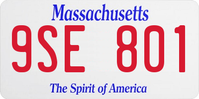 MA license plate 9SE801