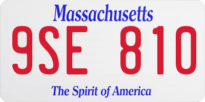 MA license plate 9SE810